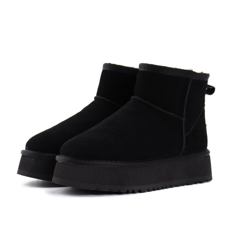 Women's Fashion Muffin Thick Bottom Snow Cotton Fur Boots