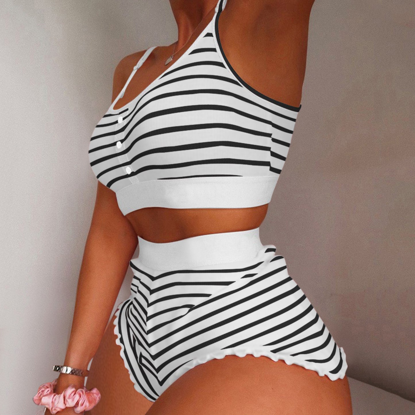 New Sexy Bikini Two-piece Set Of Split Printed Sling
