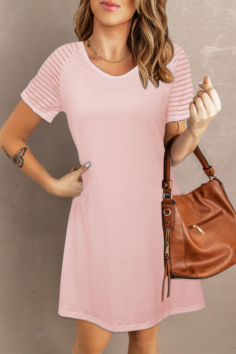 European And American Summer New Casual V-neck Short Sleeve Printed Casual Patchwork Dress For Women