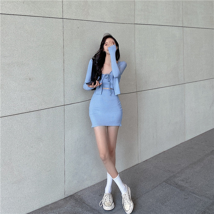 Three-piece Set Of Hip Skirt Jacket Tube Top Camisole