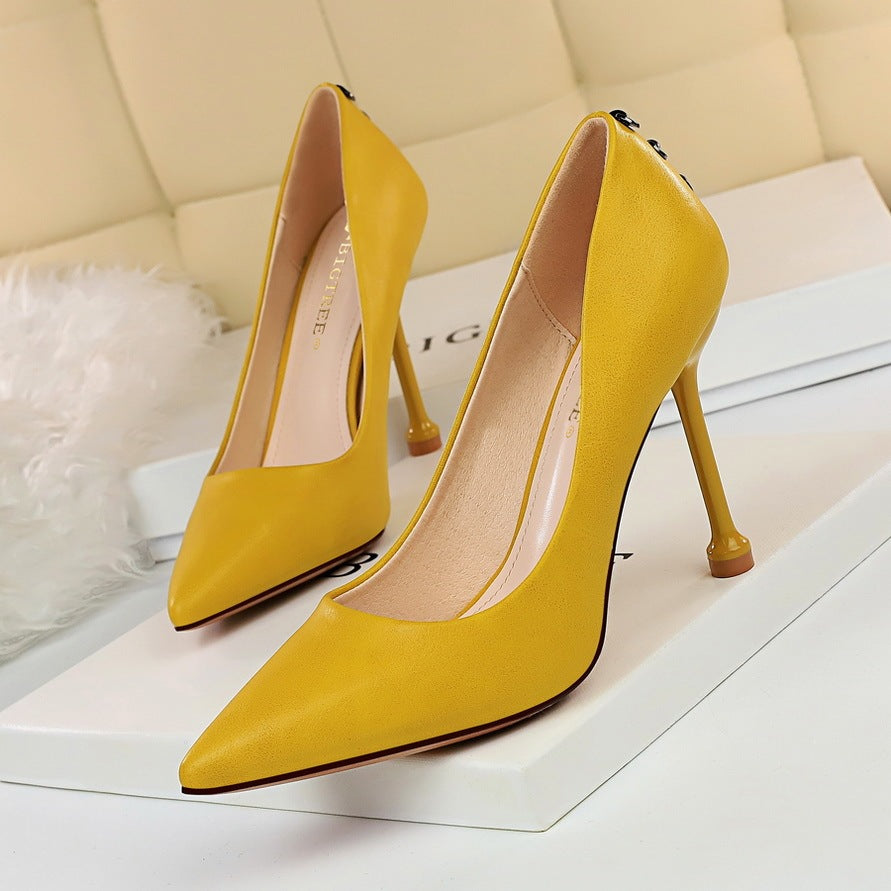 Stiletto High Heels With Shallow Mouth And Pointed Toe
