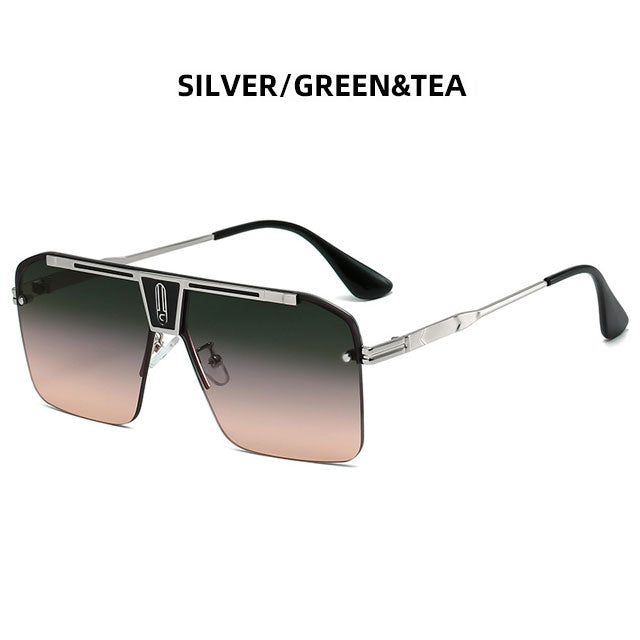 Fashion Large Square Metal Sunglasses