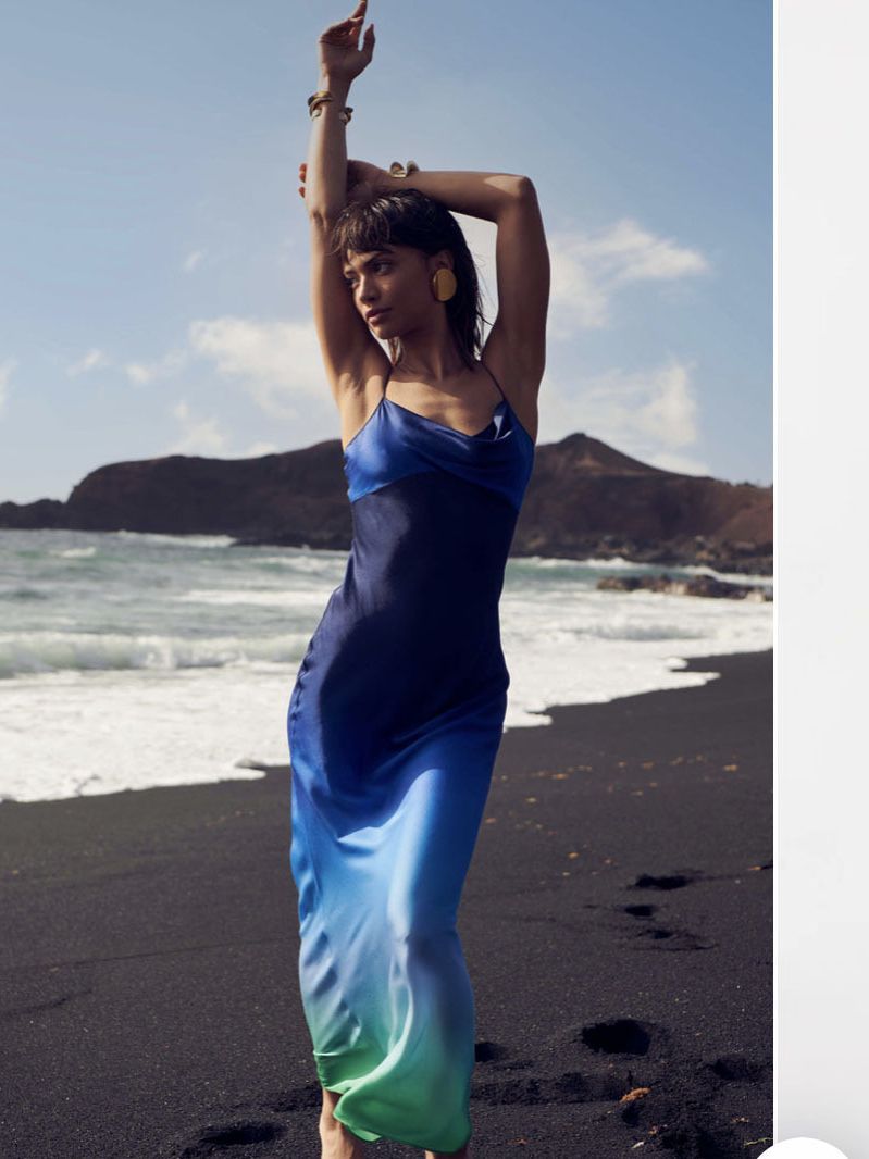 Cross V-neck Sheath Mop Dress