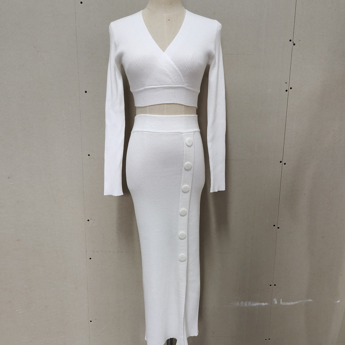 Women's Fashionable And Personalized Knitting Dress Suit
