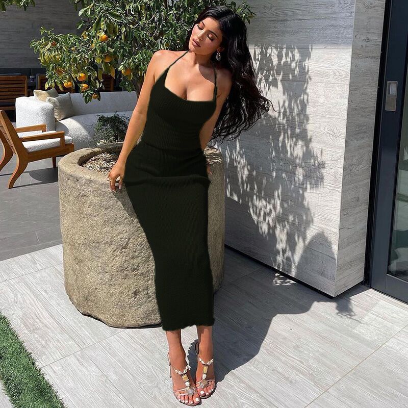 Tie-Back Tube Top Slim Fit Skirt