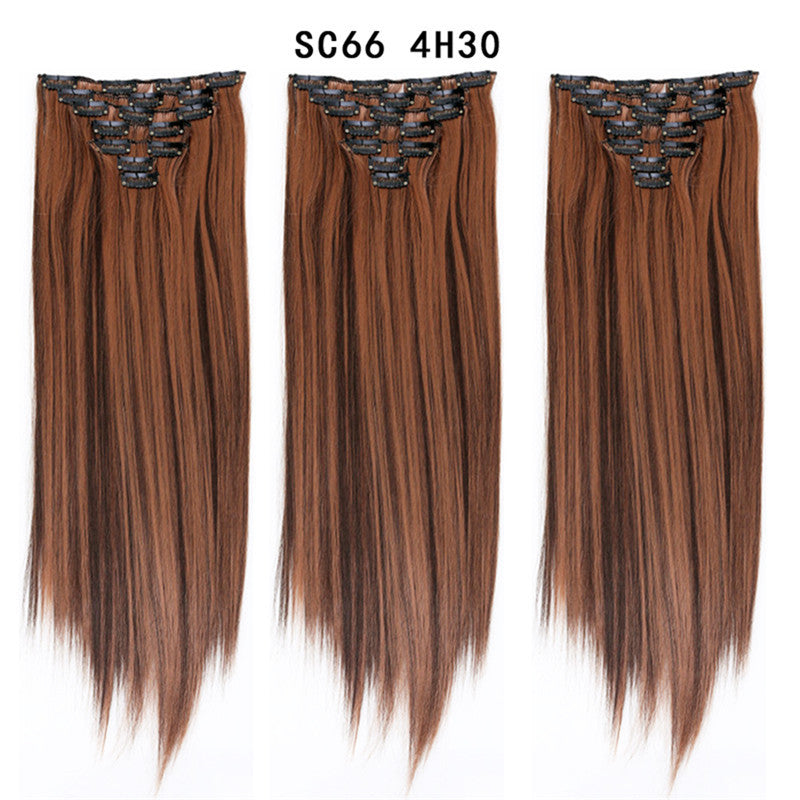 European And American Style Wig Chemical Fiber Hairpiece Clip Seamless Hair Extension 7-piece Set