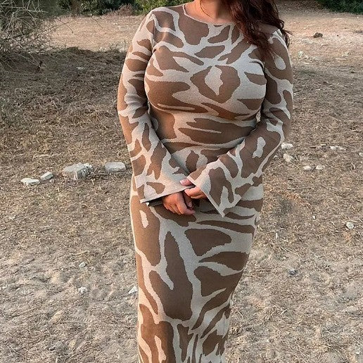 BellaVogue Printed Slim Fit Dress