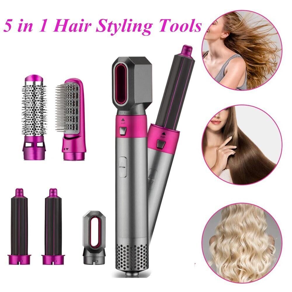 5 In 1 Electric Hair Dryer Blow Hair Curler Set Detachable Styler Hot Air Brush