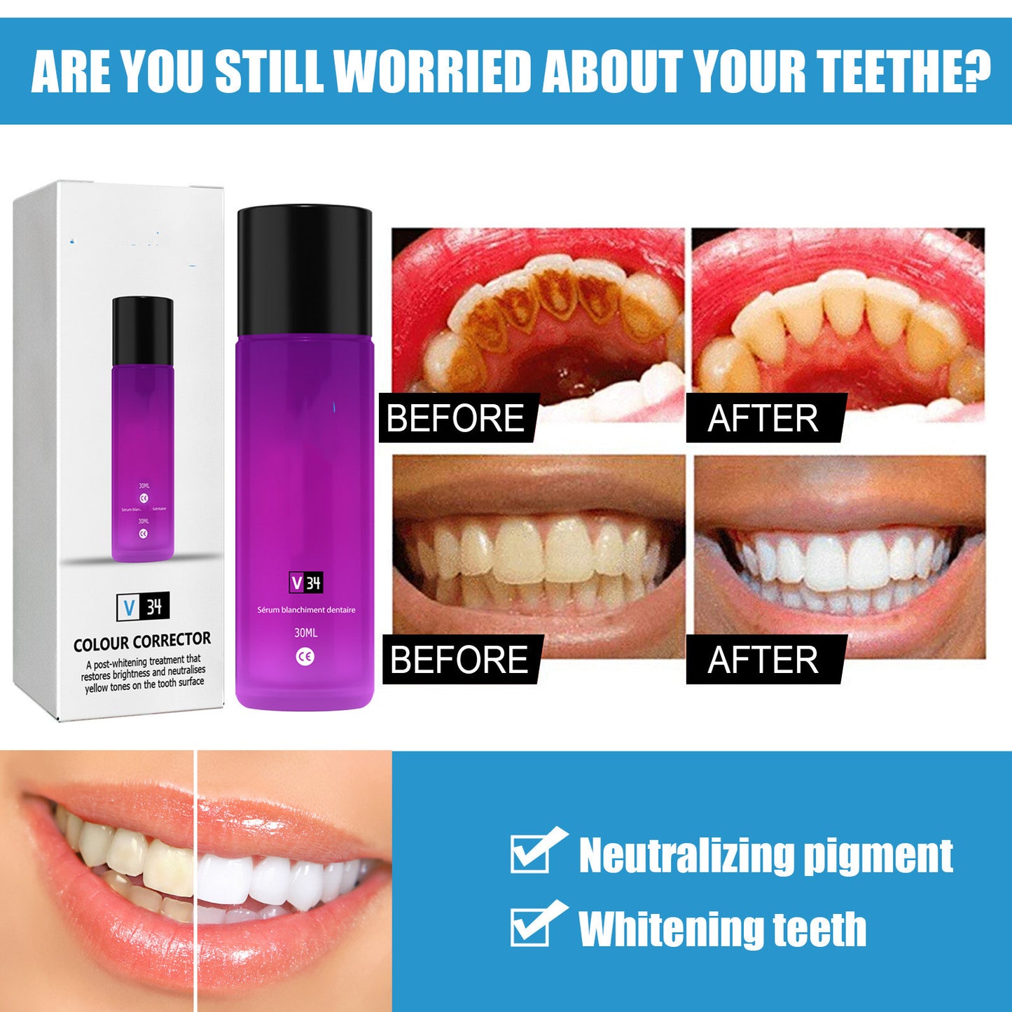 Teeth Whitening Essence Liquid Toothpaste Tooth Stain Removal Oral Care