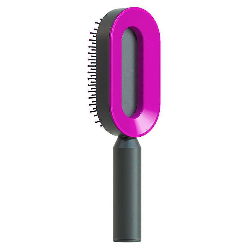 Women's self-cleaning hair brush
