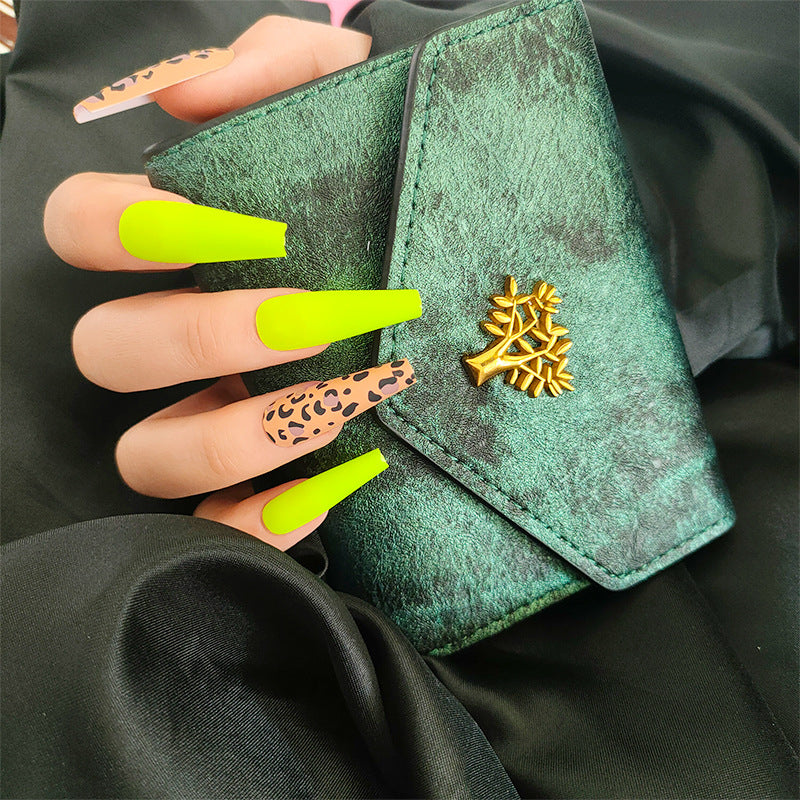 Long Ballet Flat Head Pointed Water Drop Fake Nails