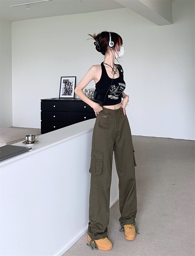 Summer New American Retro High Waist Ladies Pants