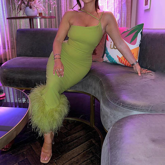 Slim Backless Dress Slim Waist