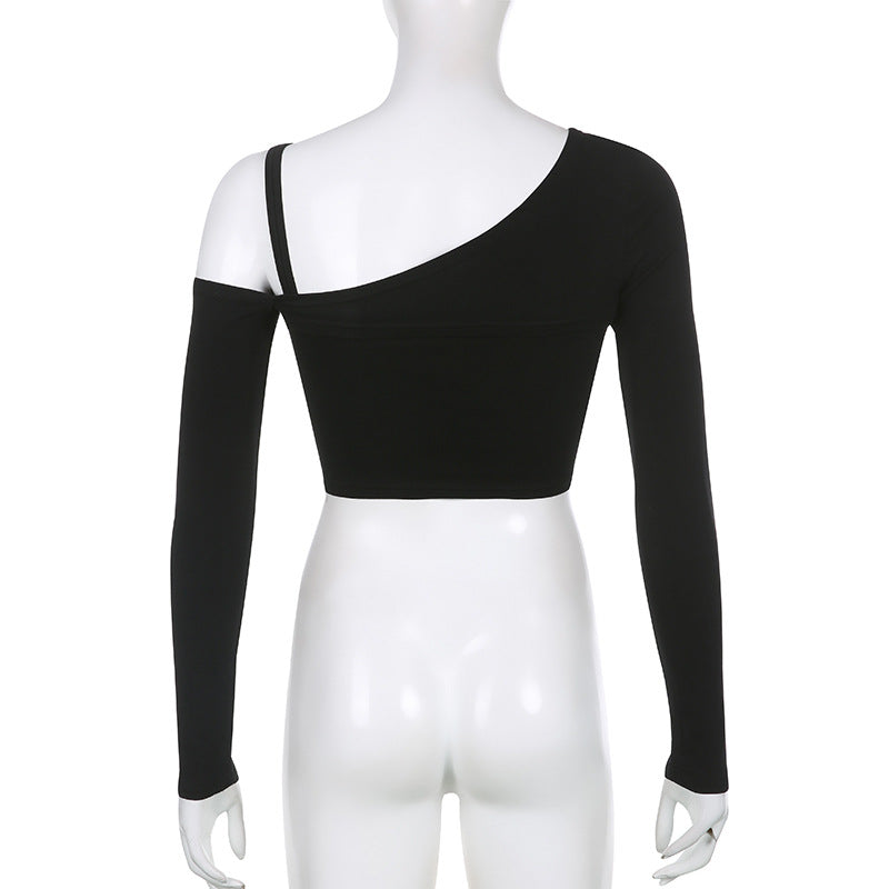 Women's Two-piece Set Of Chest Hollow Vest Long-sleeved T-shirt