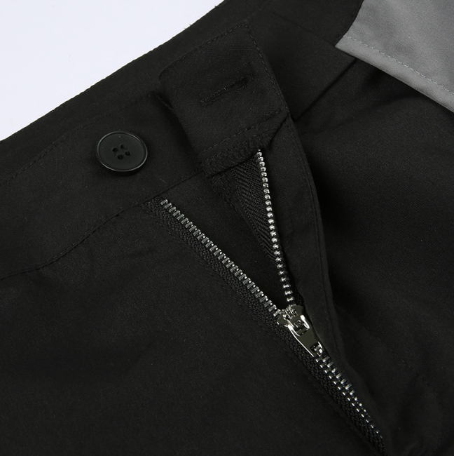 Street Chic Hollow-out Cross Design Contrast Color High Waist Woven Pants