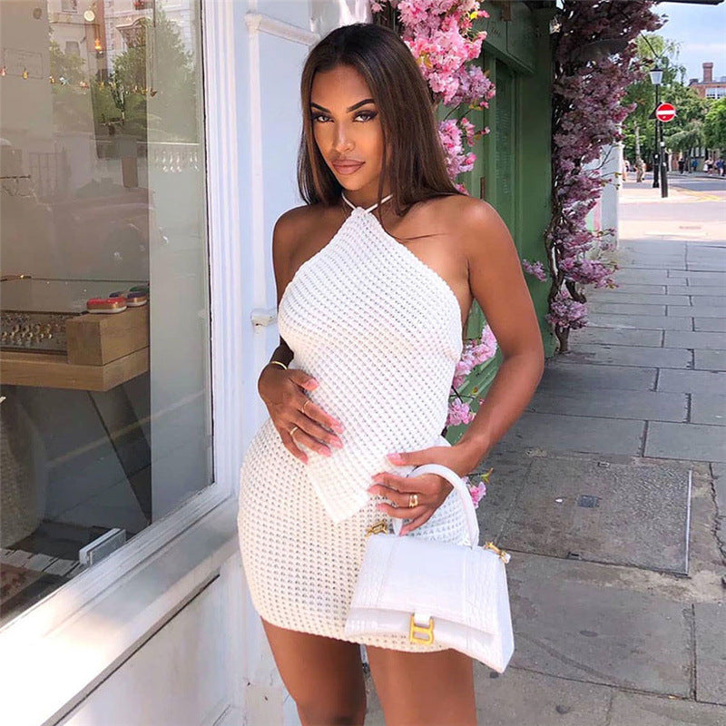 Women's High Waist Bag Hip Knitted Skirt Suit