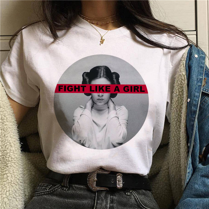 Women's Printed Feminism Print Ladies Short Sleeve T-shirt