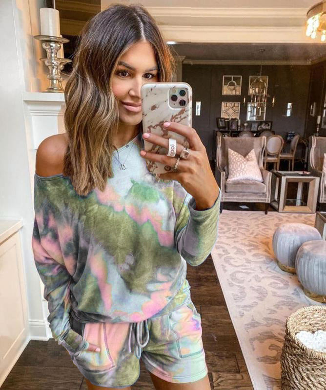 Tie-dye printing fashion home casual shorts