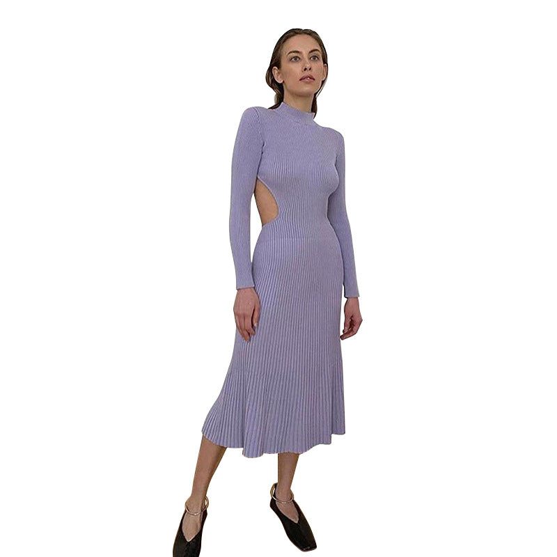 Women's long sleeve back slim dress