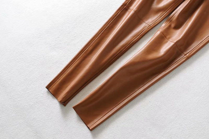 PU faux leather leggings