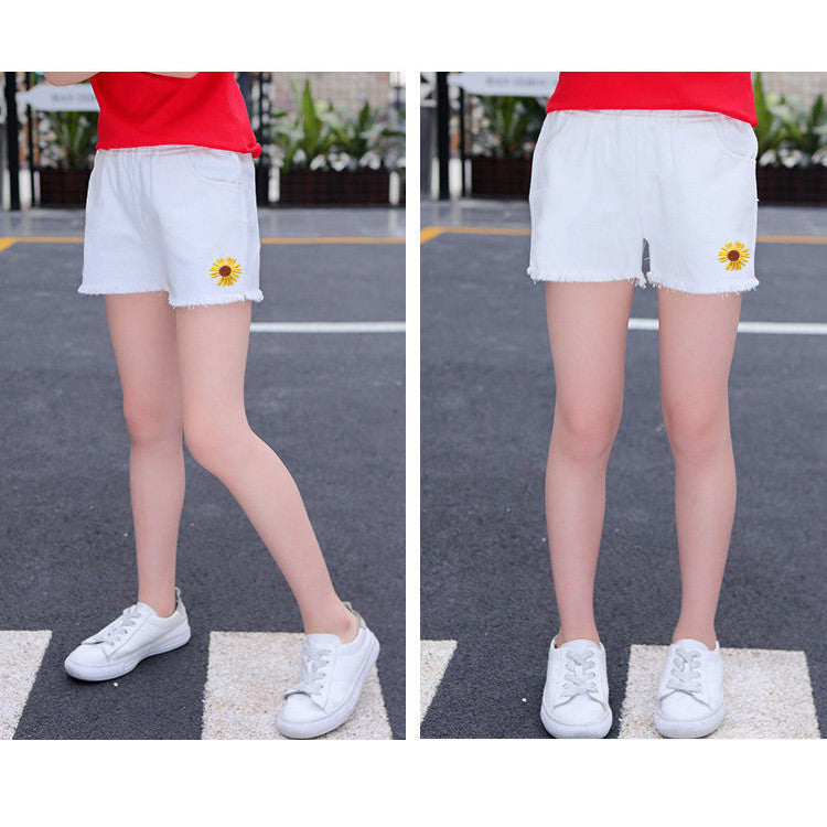 Denim Shorts Fringed Fringe Hot Pants Embroidered Leggings