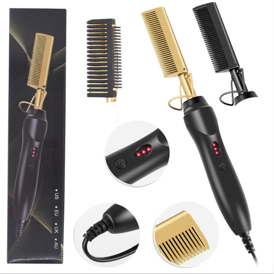 Electric comb for straightening and curling hair