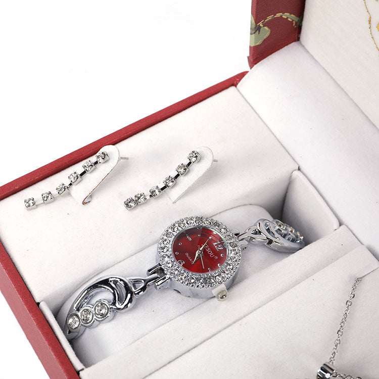Ladies Watch Earrings Necklace Set