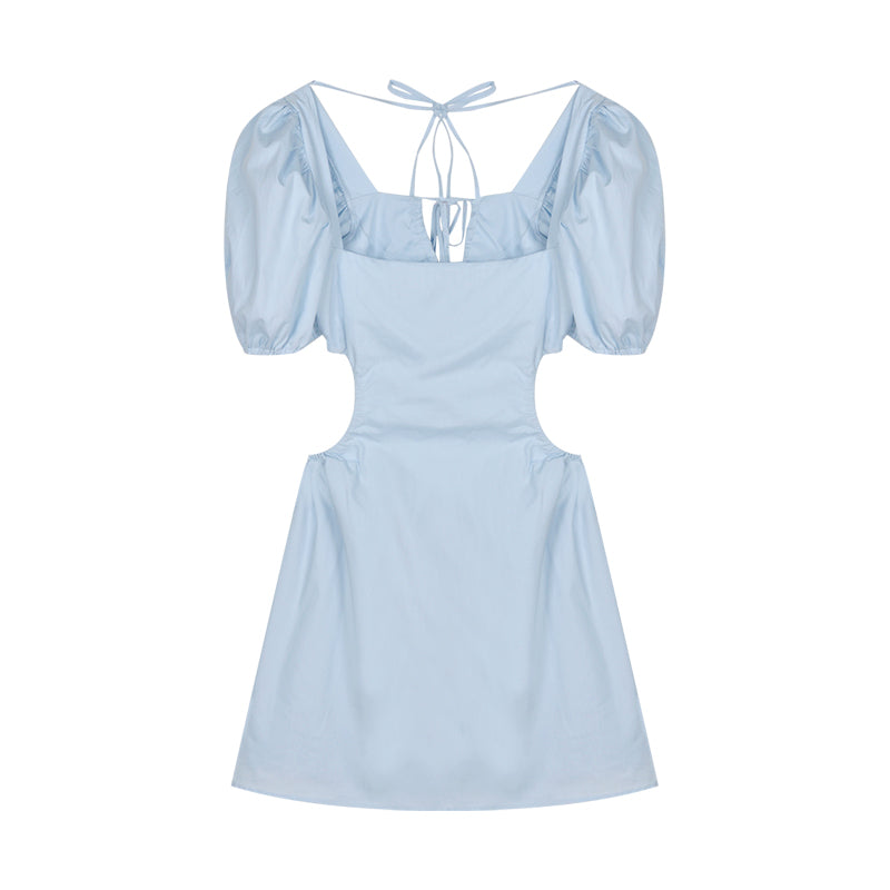 Dress Sweet Square Neck Short Sleeve Skirt