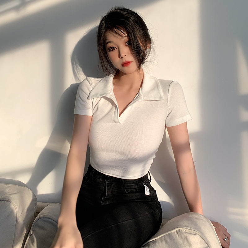 Women's White Blouse With Hollow Necktie