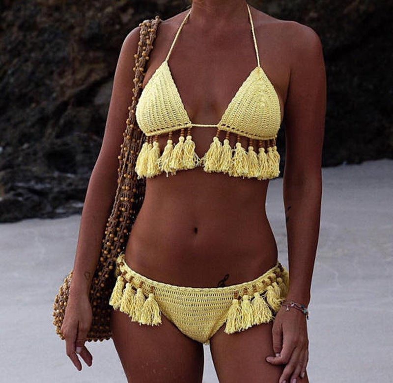 Braided fringe bikini