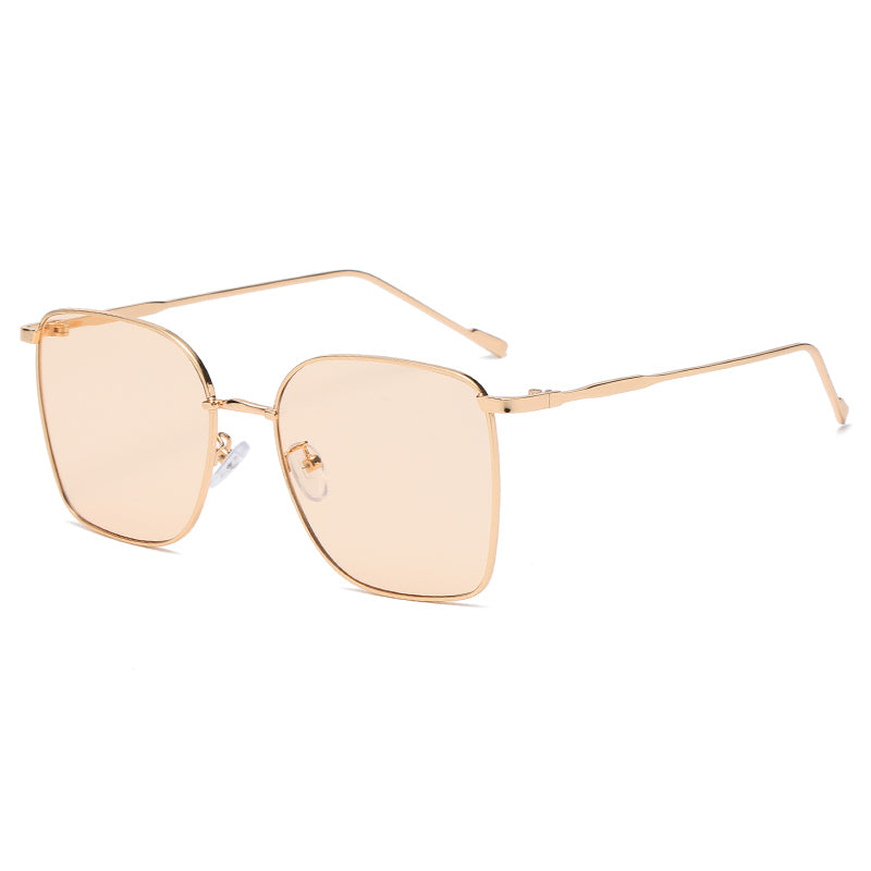 Square Sunglasses Trend Street Shooting Male Cross-border Metal Big Female