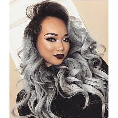 This 2 Tones Ombre Wavy Wig is made from synthetic high-quality fiber that mimics human hair