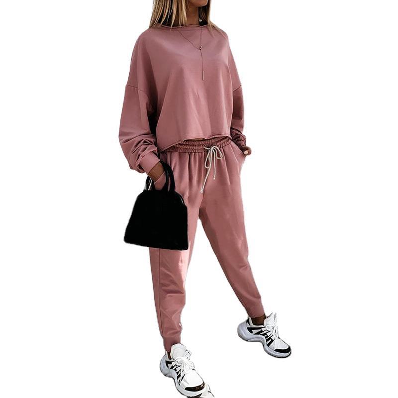 European and American pure color casual women's suit new