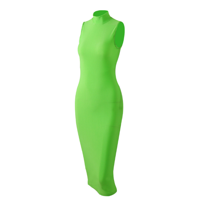 Sleeveless bag hip slim dress