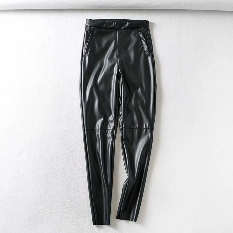 PU faux leather leggings