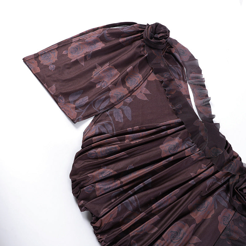 Cut-out Slim Spicy Girl Pleated Buttock Dress