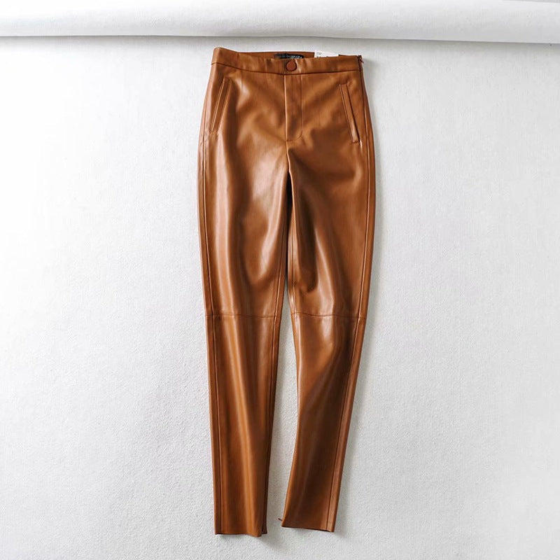 PU faux leather leggings