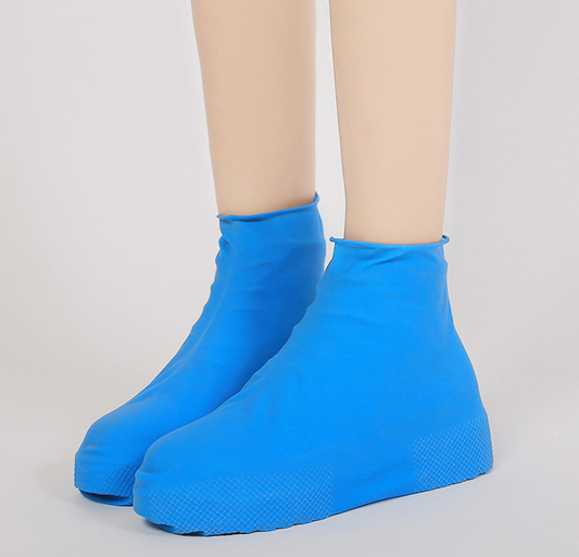 Rubber Anti-slip Waterproof Shoe Cover Reusable Rain Boot Motorcycle Bike Overshoe Blue Yellow for Men Women