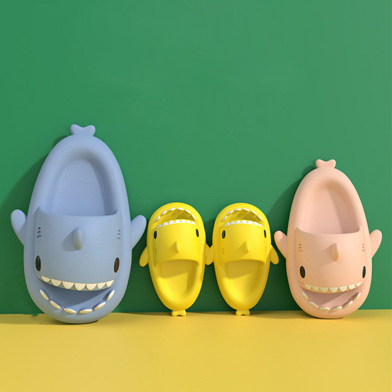 Children's Sandals And Slippers Summer Thick Bottom Second Generation Shark EVA Slippers Home Children Parent-child Non-slip Soft Bottom Baby Sandals