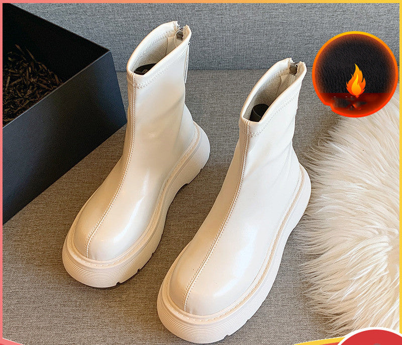 Women's Plush Warm Autumn And Winter Thick Soled Boots
