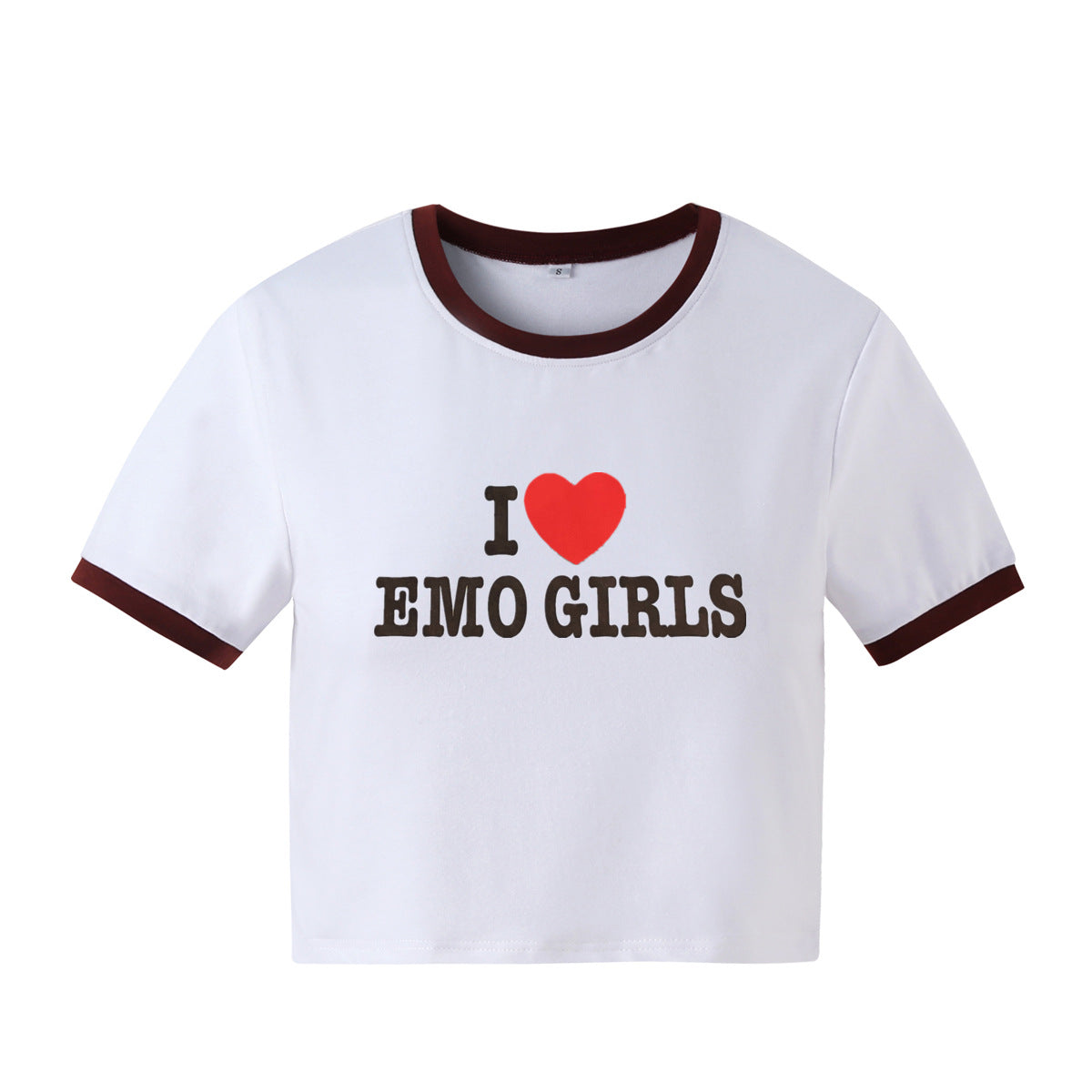 Letter Printed Slim Round Neck Short Sleeve T-shirt Top