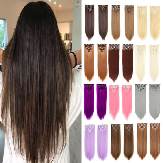 European And American Style Wig Chemical Fiber Hairpiece Clip Seamless Hair Extension 7-piece Set