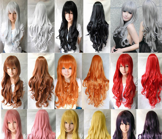 Wig High Temperature Silk 80cm Long Curly Hair
