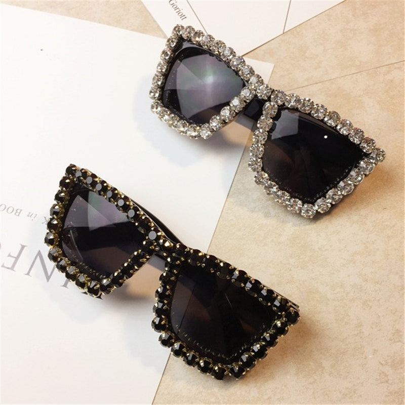 Female heavy metal diamond sunglasses