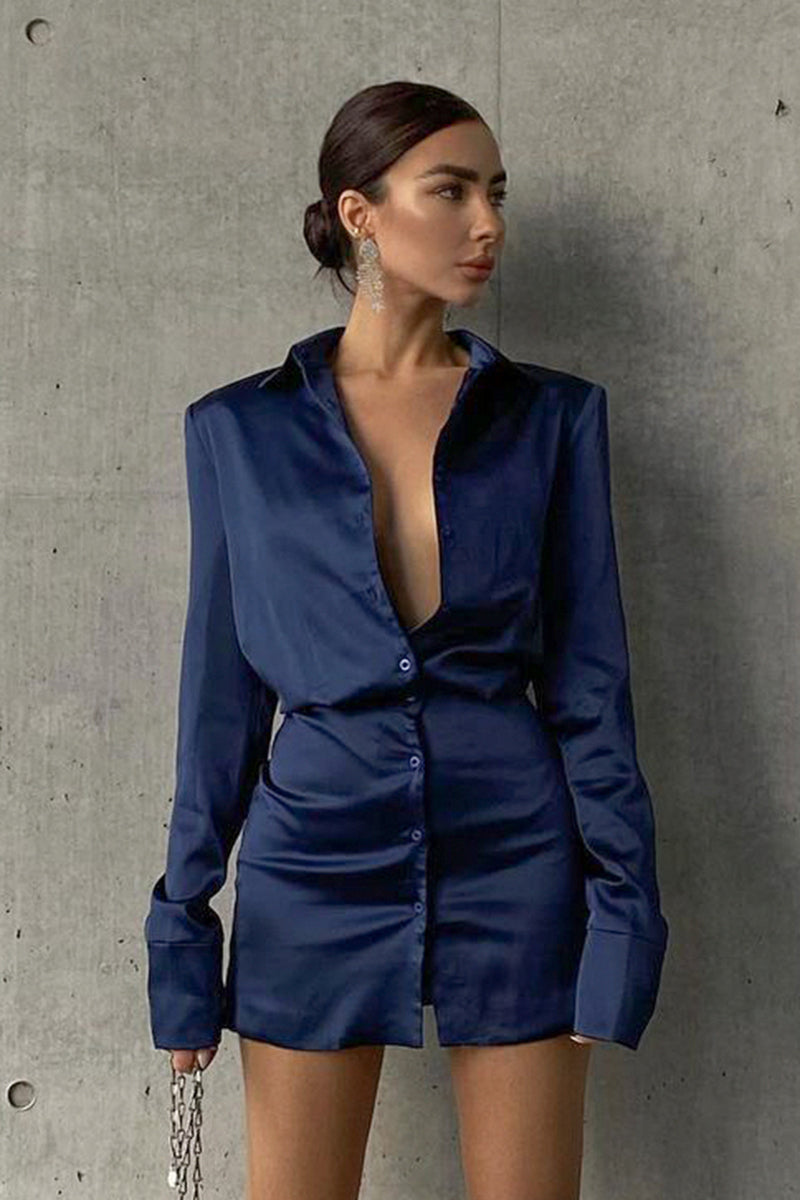 Long-sleeved Shirt Dress Female Fashionable Slim Slimming Dress