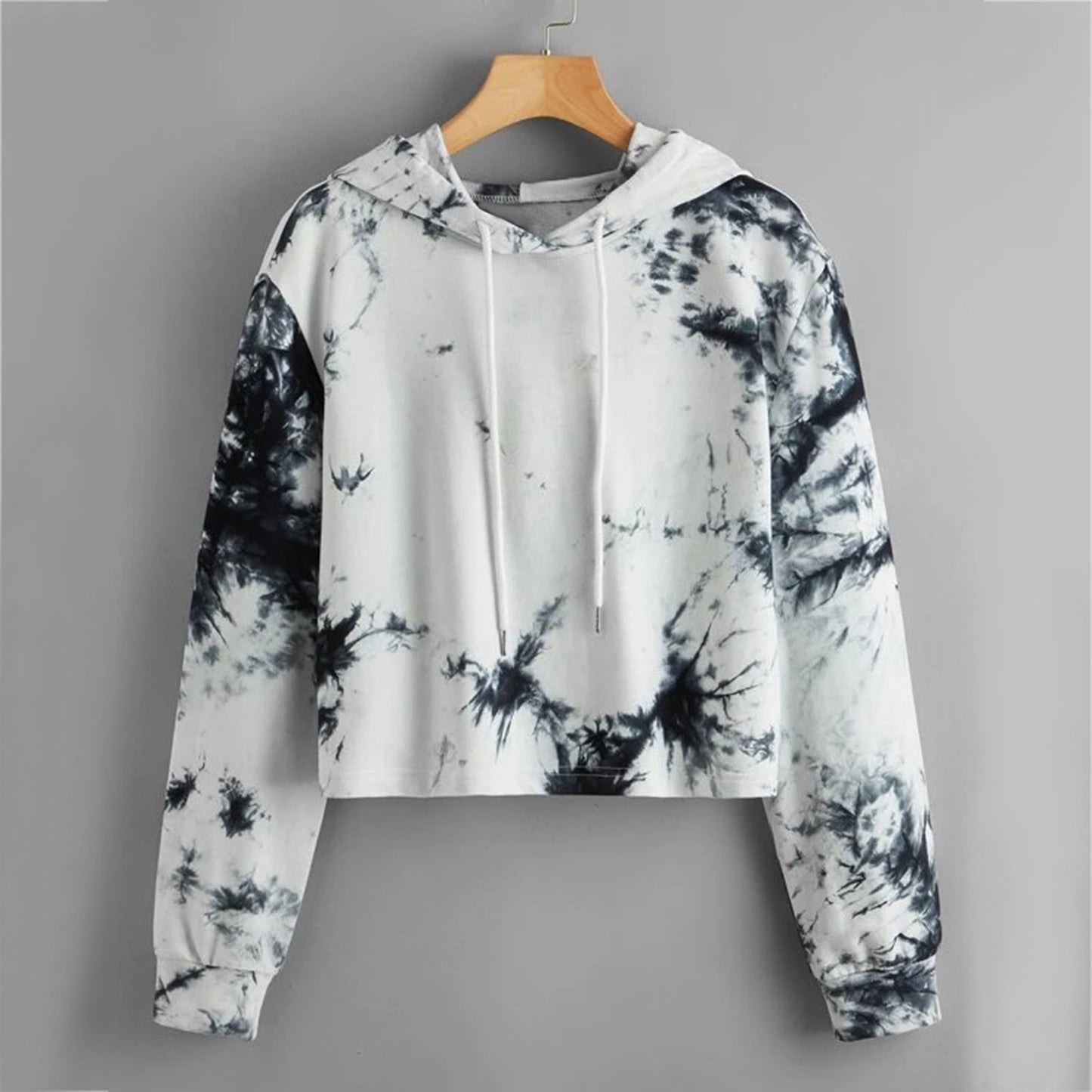 Hoodies Women Rainbow Tie Dye Print Women's Sweatshirt Autumn Cropped Hoodie Harajuku Streetwear Crop Top Hoodie Moletom