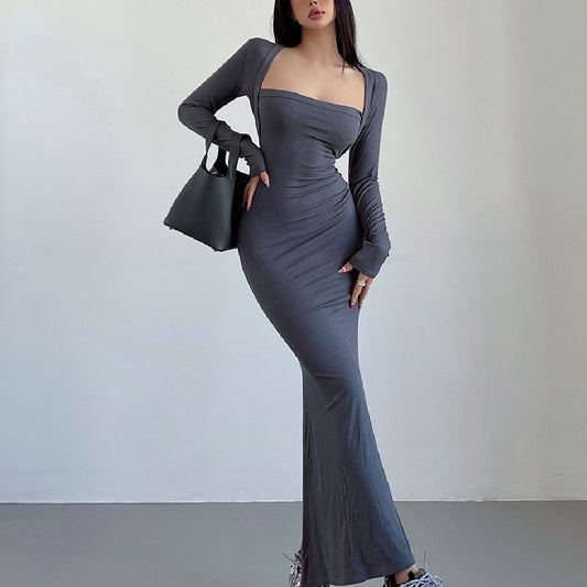 Sexy Square Neck Sheath Dress