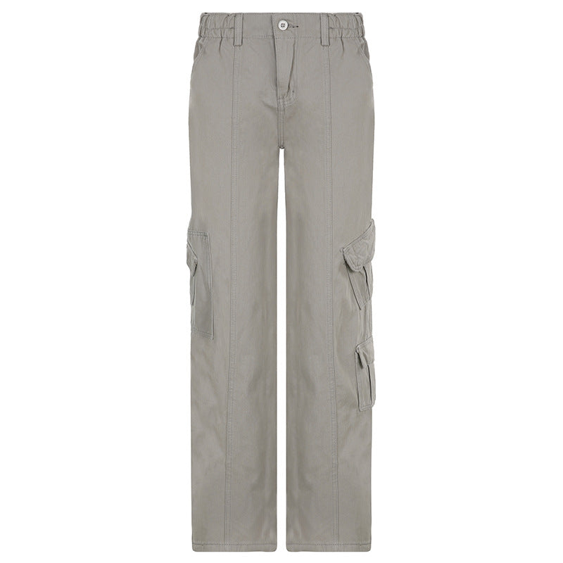 New Women's Low Waist Multi Pocket Casual Cargo Pants