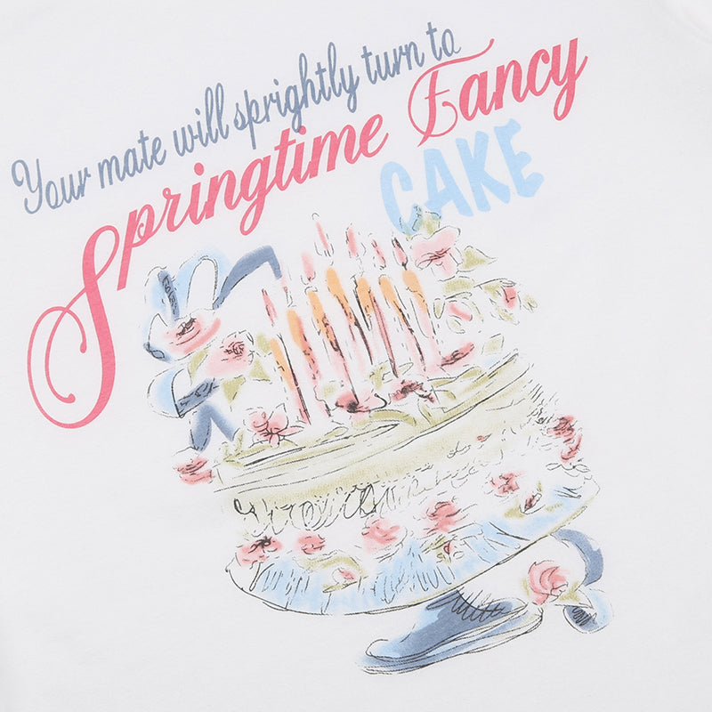 Cute Color Lead Printing Round Neck Short-sleeved T-shirt