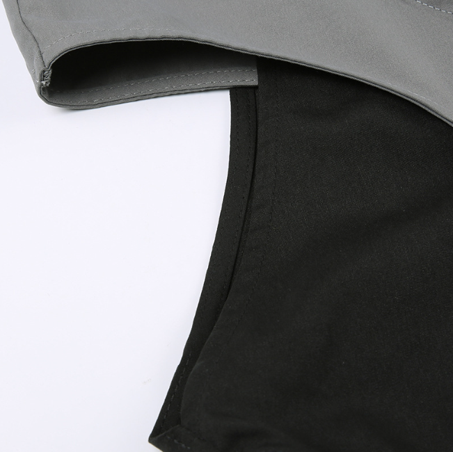 Street Chic Hollow-out Cross Design Contrast Color High Waist Woven Pants